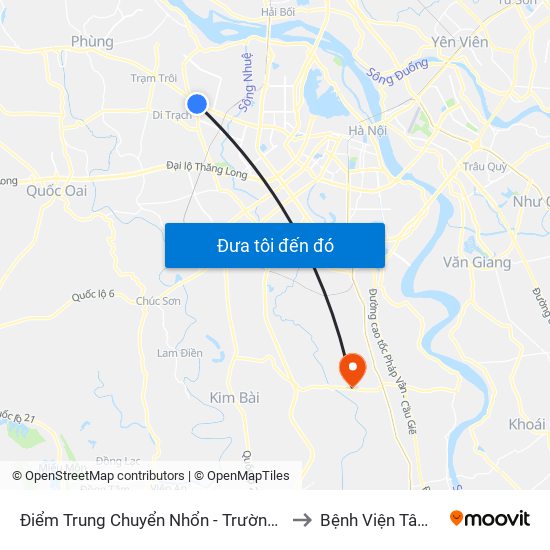 Điểm Trung Chuyển Nhổn - Trường Đại Học Công Nghiệp Hà Nội - Đường 32 to Bệnh Viện Tâm Thần Trung Ương 1 map