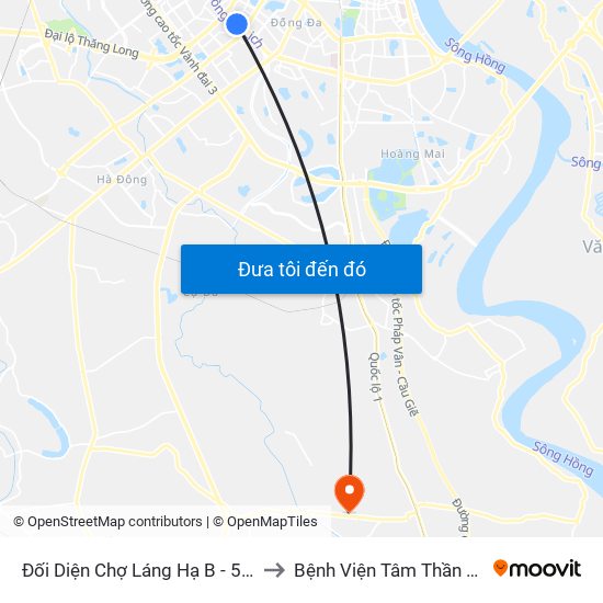 Đối Diện Chợ Láng Hạ B - 564 Đường Láng to Bệnh Viện Tâm Thần Trung Ương 1 map