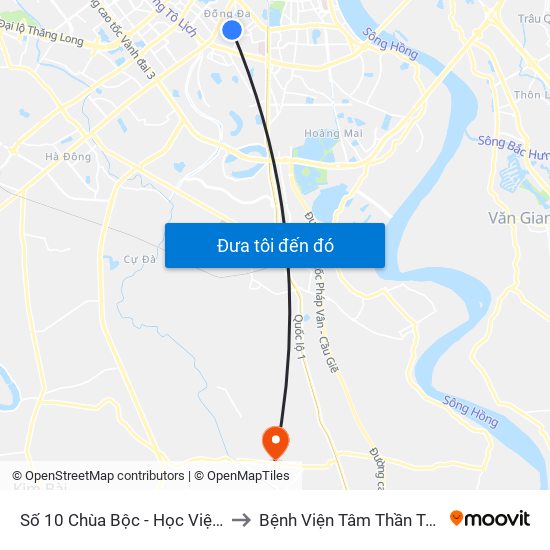 Công Ty In Thương Mại & Dịch Vụ Ngân Hàng - Số 10 Chùa Bộc to Bệnh Viện Tâm Thần Trung Ương 1 map