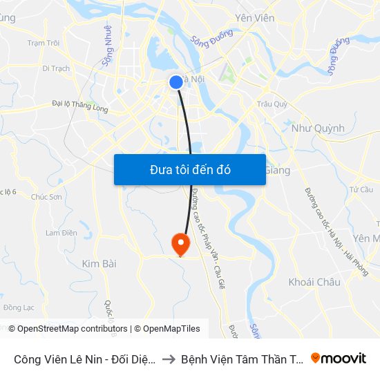 Công Viên Lê Nin - Đối Diện 35 Trần Phú to Bệnh Viện Tâm Thần Trung Ương 1 map