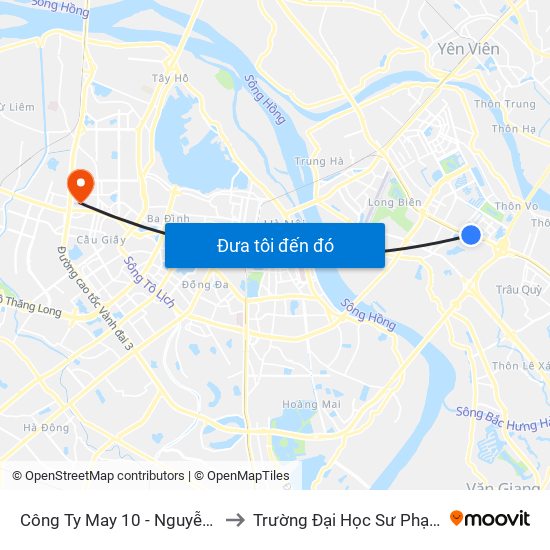 Công Ty May 10 - Nguyễn Văn Linh to Trường Đại Học Sư Phạm Hà Nội map