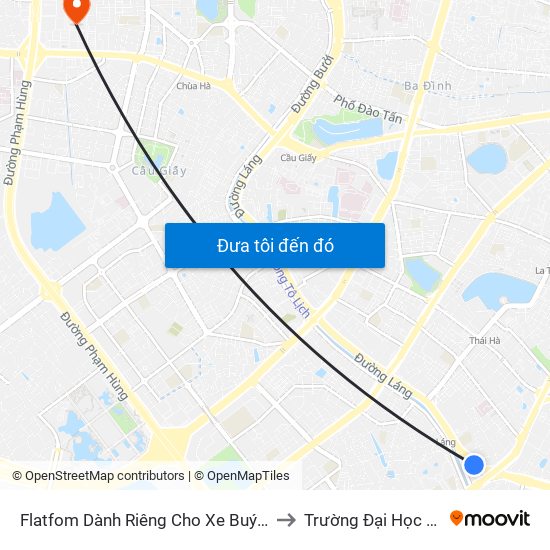 Flatfom Dành Riêng Cho Xe Buýt Trước Nhà 45 Đường Láng to Trường Đại Học Sư Phạm Hà Nội map