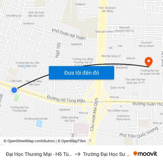 Đại Học Thương Mại - Hồ Tùng Mậu (Cột Sau) to Trường Đại Học Sư Phạm Hà Nội map