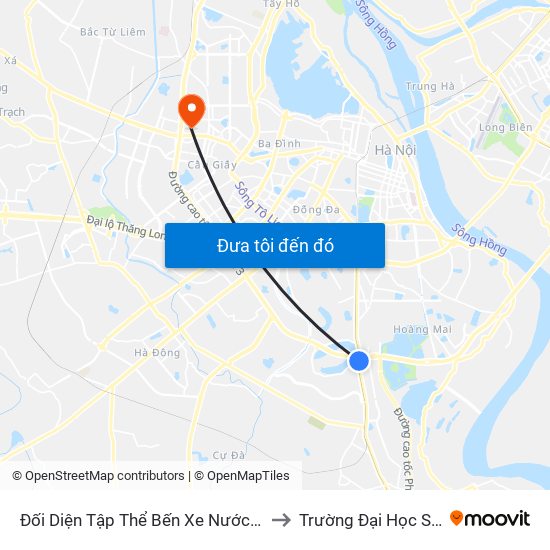 Đối Diện Tập Thể Bến Xe Nước Ngầm Hà Nội - Ngọc Hồi to Trường Đại Học Sư Phạm Hà Nội map
