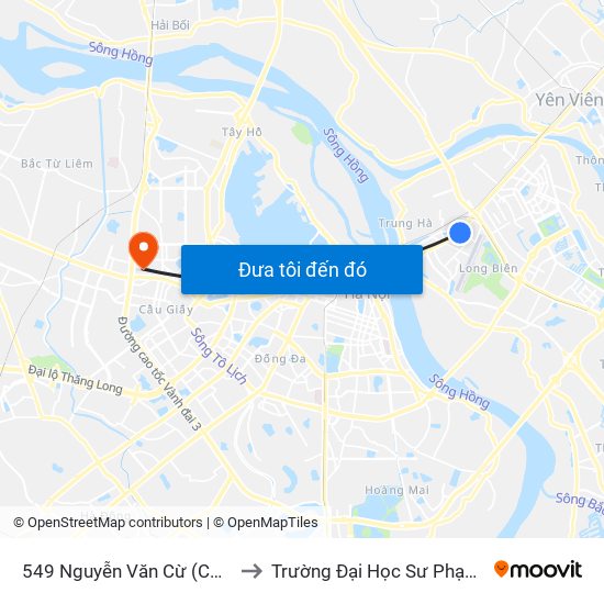 549 Nguyễn Văn Cừ (Cột Trước) to Trường Đại Học Sư Phạm Hà Nội map