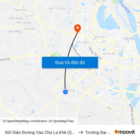 Đối Diện Đường Vào Chợ La Khê (Qua Ga Metro La Khê) - 405 Quang Trung (Hà Đông) to Trường Đại Học Sư Phạm Hà Nội map