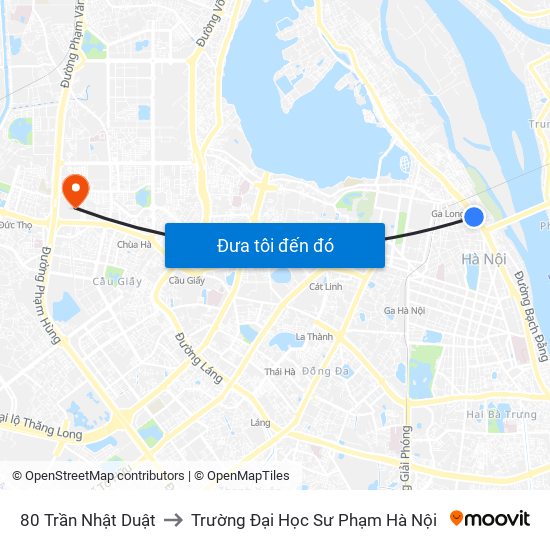 80 Trần Nhật Duật to Trường Đại Học Sư Phạm Hà Nội map