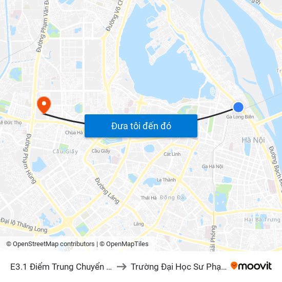 E3.1 Điểm Trung Chuyển Long Biên to Trường Đại Học Sư Phạm Hà Nội map