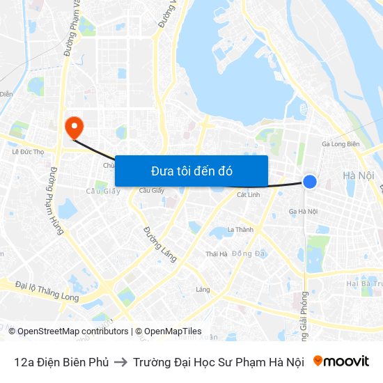 12a Điện Biên Phủ to Trường Đại Học Sư Phạm Hà Nội map