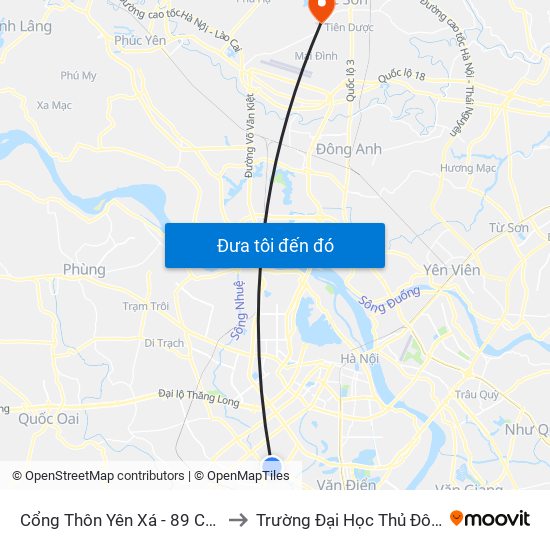 Cổng Thôn Yên Xá - 89 Cầu Bươu to Trường Đại Học Thủ Đô Hà Nội map