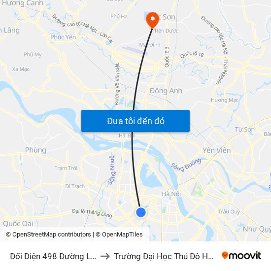 Đối Diện 498 Đường Láng to Trường Đại Học Thủ Đô Hà Nội map