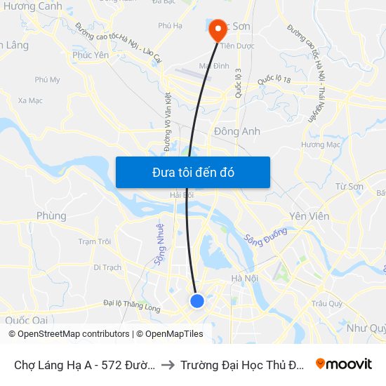 Chợ Láng Hạ A - 572 Đường Láng to Trường Đại Học Thủ Đô Hà Nội map