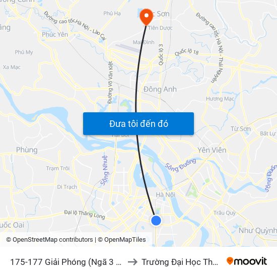 175-177 Giải Phóng (Ngã 3 Lê Thanh Nghị) to Trường Đại Học Thủ Đô Hà Nội map