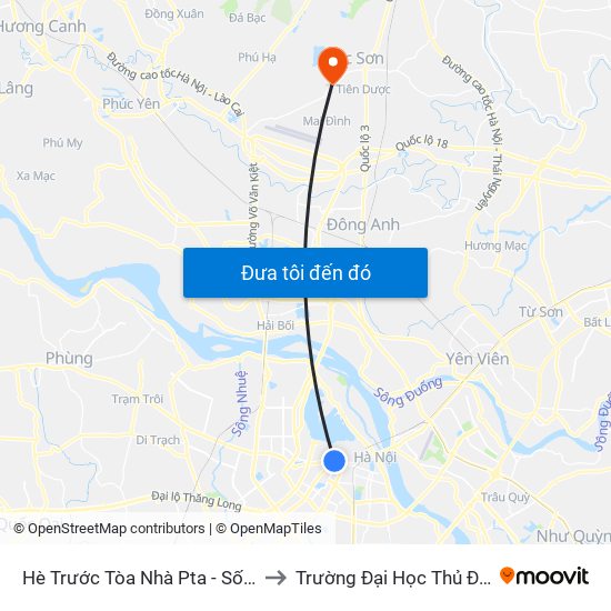 Hè Trước Tòa Nhà Pta - Số 1 Kim Mã to Trường Đại Học Thủ Đô Hà Nội map
