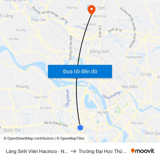 Làng Sinh Viên Hacinco - Nguyễn Tuân to Trường Đại Học Thủ Đô Hà Nội map
