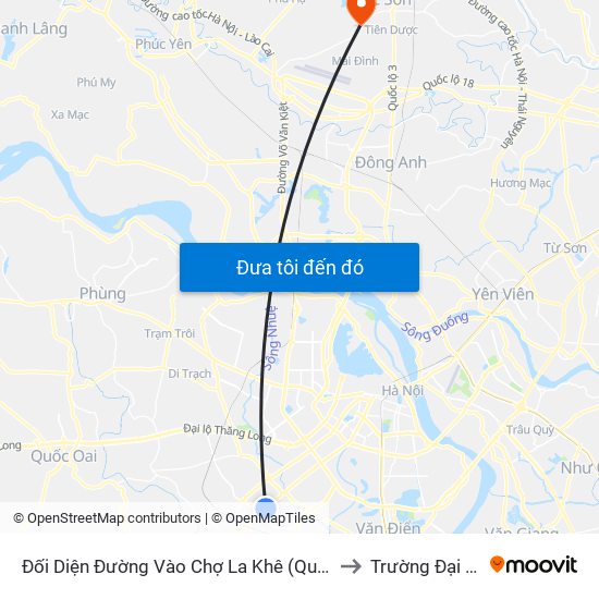 Đối Diện Đường Vào Chợ La Khê (Qua Ga Metro La Khê) - 405 Quang Trung (Hà Đông) to Trường Đại Học Thủ Đô Hà Nội map