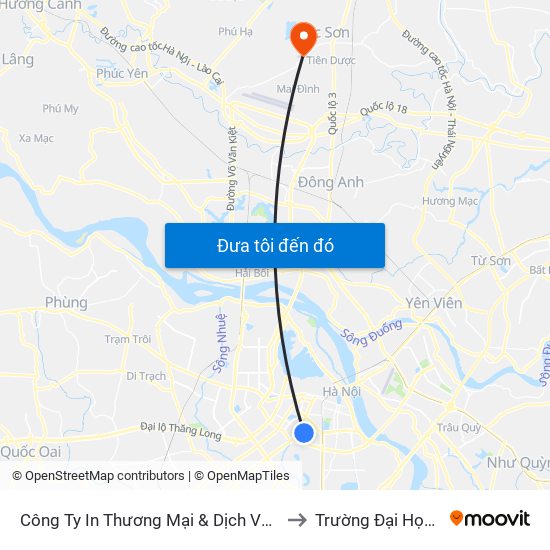 Công Ty In Thương Mại & Dịch Vụ Ngân Hàng - Số 10 Chùa Bộc to Trường Đại Học Thủ Đô Hà Nội map