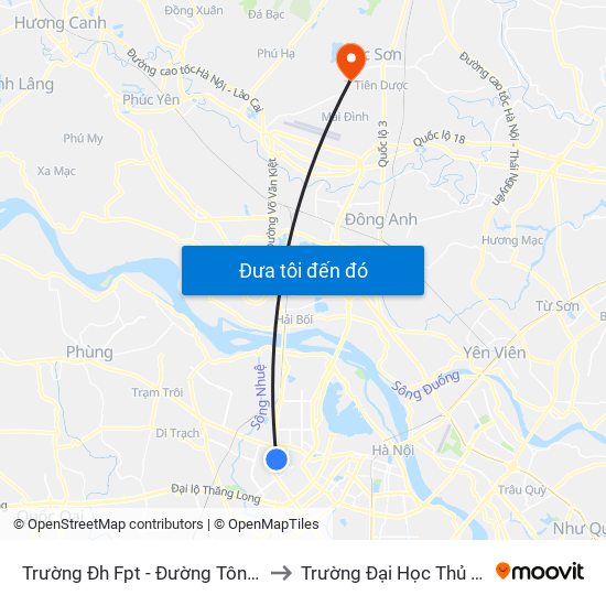 Trường Đh Fpt - Đường Tôn Thất Thuyết to Trường Đại Học Thủ Đô Hà Nội map