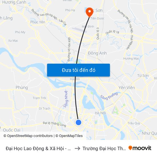 Đại Học Lao Động & Xã Hội - 43 Trần Duy Hưng to Trường Đại Học Thủ Đô Hà Nội map