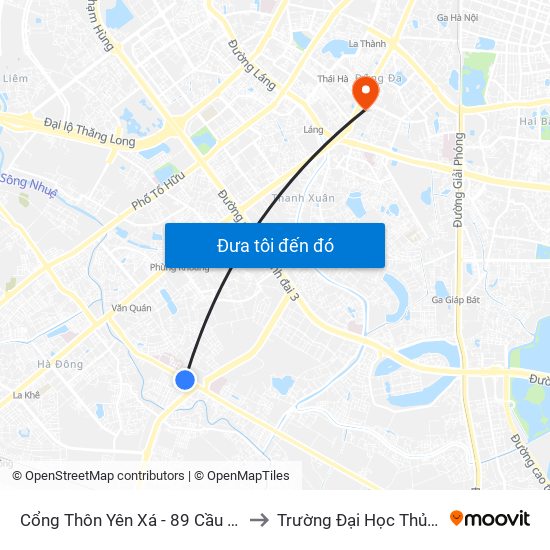 Cổng Thôn Yên Xá - 89 Cầu Bươu to Trường Đại Học Thủy Lợi map