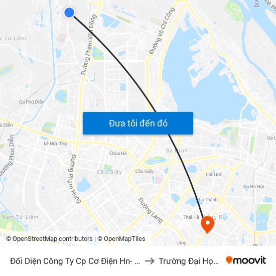 Đối Diện Công Ty Cp Cơ Điện Hn- Đường Đức Thắng to Trường Đại Học Thủy Lợi map