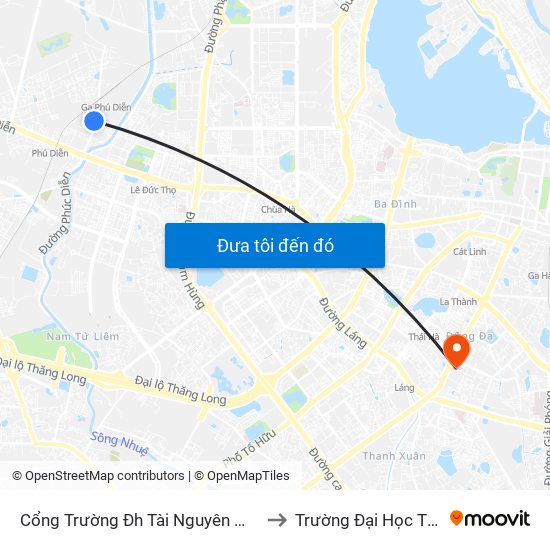 Cổng Trường Đh Tài Nguyên Môi Trường to Trường Đại Học Thủy Lợi map