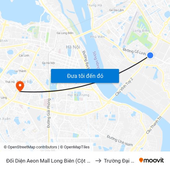 Đối Diện Aeon Mall Long Biên (Cột Điện T4a/2a-B Đường Cổ Linh) to Trường Đại Học Thủy Lợi map