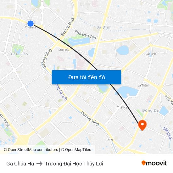 Ga Chùa Hà to Trường Đại Học Thủy Lợi map