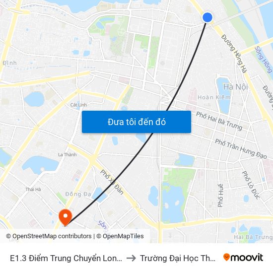 E1.3 Điểm Trung Chuyển Long Biên to Trường Đại Học Thủy Lợi map