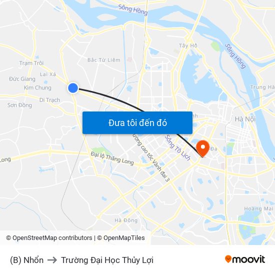 (B) Nhổn to Trường Đại Học Thủy Lợi map