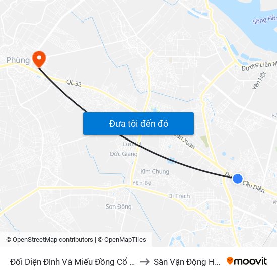 Đối Diện Đình Và Miếu Đồng Cổ (Thôn Nguyên Xá) - Đường 32 to Sân Vận Động Huyện Đan Phượng map