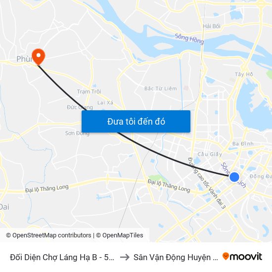 Đối Diện Chợ Láng Hạ B - 564 Đường Láng to Sân Vận Động Huyện Đan Phượng map