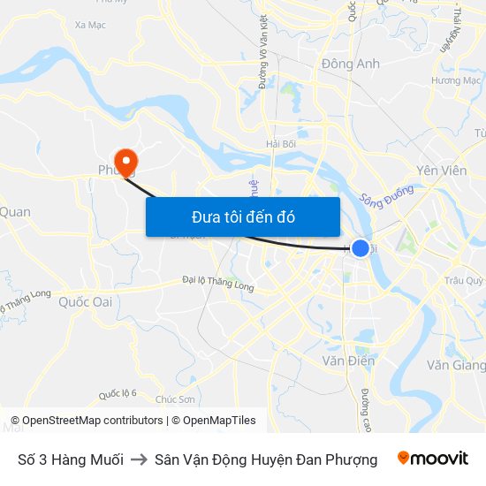 Số 3 Hàng Muối to Sân Vận Động Huyện Đan Phượng map