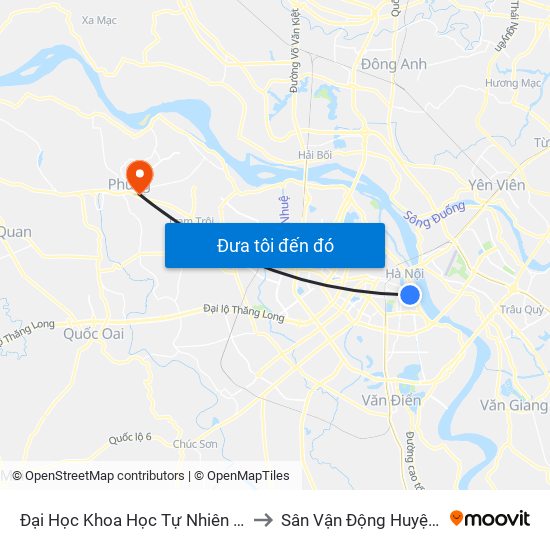 Đại Học Khoa Học Tự Nhiên - 19 Lê Thánh Tông to Sân Vận Động Huyện Đan Phượng map