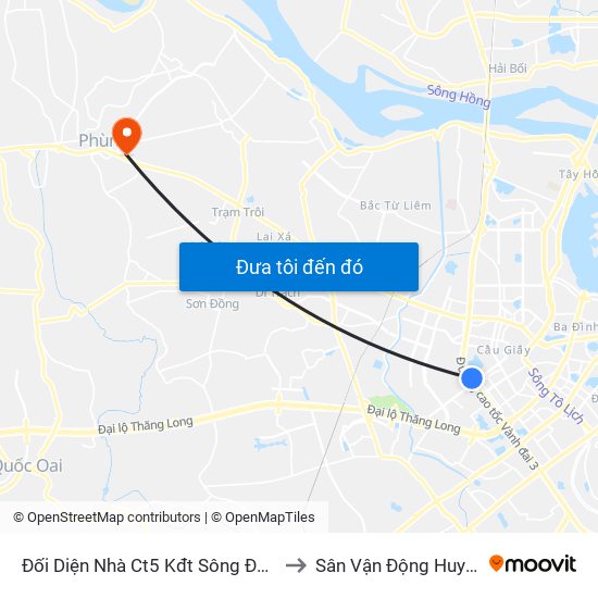 Đối Diện Nhà Ct5 Kđt Sông Đà Mỹ Đình - Phạm Hùng to Sân Vận Động Huyện Đan Phượng map