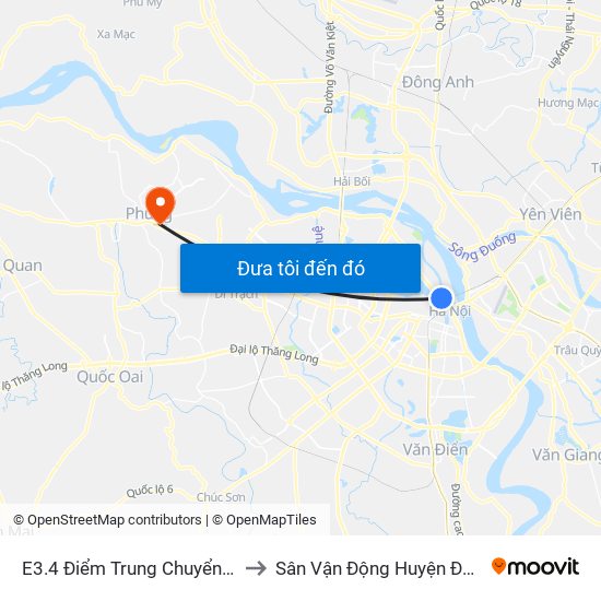 E3.4 Điểm Trung Chuyển Long Biên to Sân Vận Động Huyện Đan Phượng map