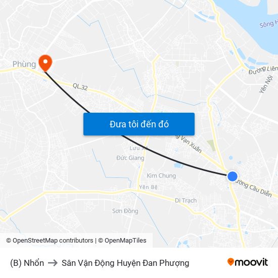 (B) Nhổn to Sân Vận Động Huyện Đan Phượng map