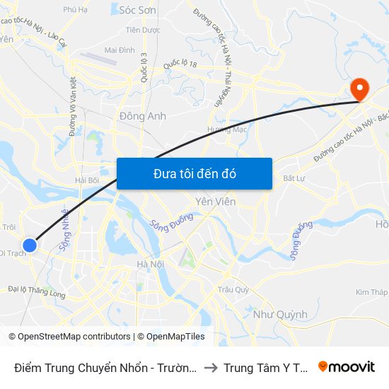 Điểm Trung Chuyển Nhổn - Trường Đại Học Công Nghiệp Hà Nội - Đường 32 to Trung Tâm Y Tế Thành Phố Bắc Ninh map