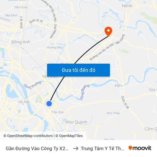 Gần Đường Vào Công Ty X22 - 705 Nguyễn Văn Linh to Trung Tâm Y Tế Thành Phố Bắc Ninh map