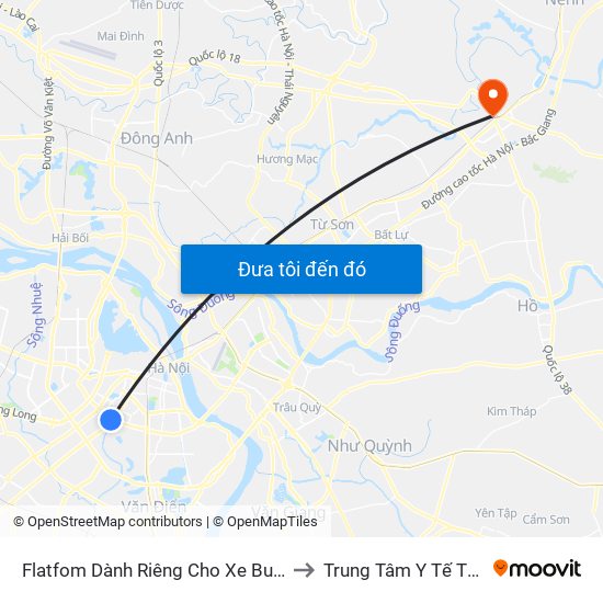 Flatfom Dành Riêng Cho Xe Buýt Trước Nhà 45 Đường Láng to Trung Tâm Y Tế Thành Phố Bắc Ninh map