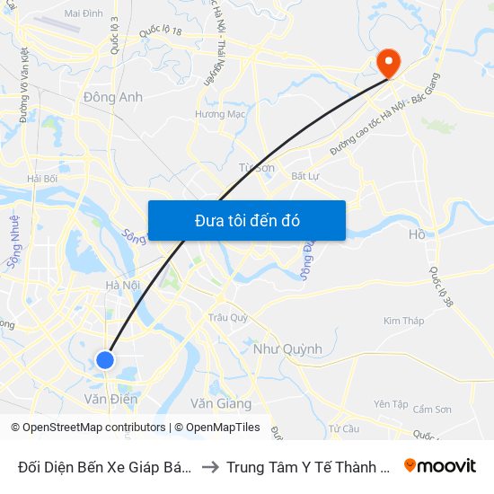 Đối Diện Bến Xe Giáp Bát - Giải Phóng to Trung Tâm Y Tế Thành Phố Bắc Ninh map