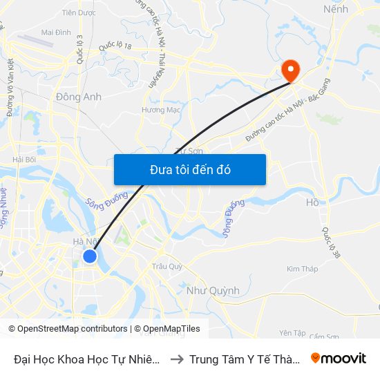 Đại Học Khoa Học Tự Nhiên - 19 Lê Thánh Tông to Trung Tâm Y Tế Thành Phố Bắc Ninh map