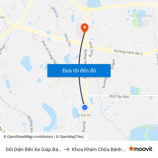 Đối Diện Bến Xe Giáp Bát - Giải Phóng to Khoa Khám Chữa Bệnh Theo Yêu Cầu map