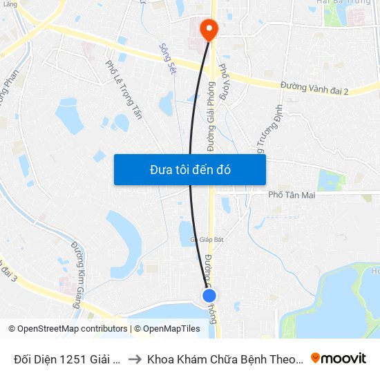 Đối Diện 1251 Giải Phóng to Khoa Khám Chữa Bệnh Theo Yêu Cầu map