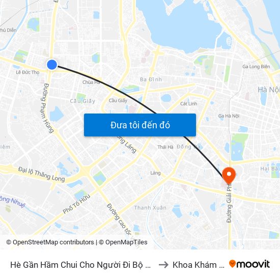 2b Phạm Văn Đồng to Khoa Khám Chữa Bệnh Theo Yêu Cầu map