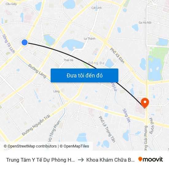 Trung Tâm Y Tế Dự Phòng Hn - 70 Nguyễn Chí Thanh to Khoa Khám Chữa Bệnh Theo Yêu Cầu map