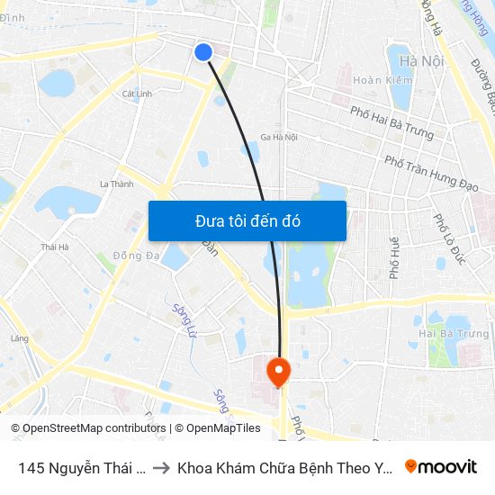145 Nguyễn Thái Học to Khoa Khám Chữa Bệnh Theo Yêu Cầu map
