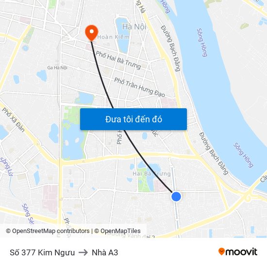 Số 377 Kim Ngưu to Nhà A3 map