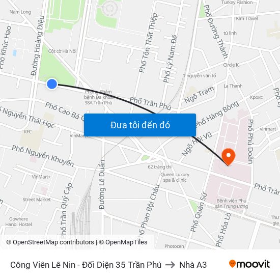 Công Viên Lê Nin - Đối Diện 35 Trần Phú to Nhà A3 map