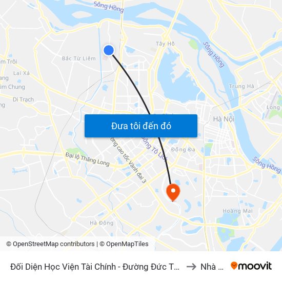 Đối Diện Học Viện Tài Chính - Đường Đức Thắng to Nhà S5 map